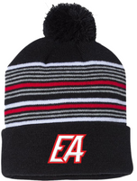 EA 12" Striped Pom Knit Beanie